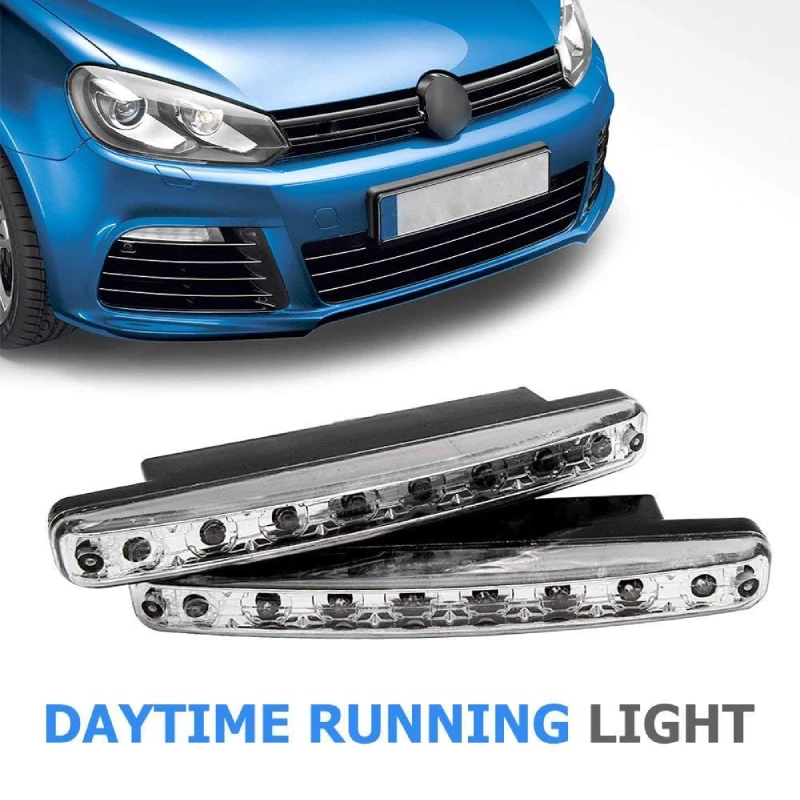 

2pcs LED Car Daytime Running Lights DRL 8 LED COB Chips Auto Fog Lamp Headlight Accessories 6000K DC 12V Car Styling