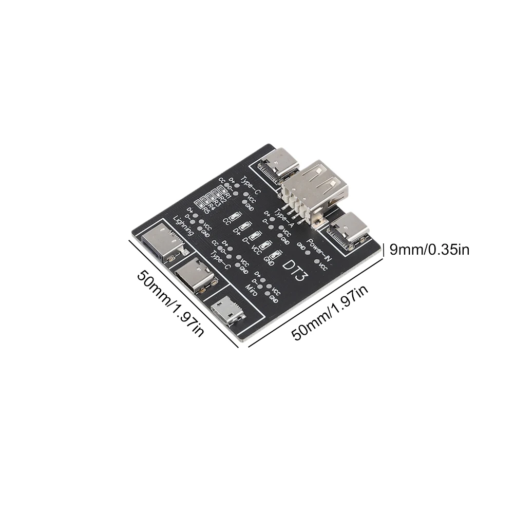 DT3 USB Type-C Test kabla danych Płytka PCB Tester kabli USB Płytka do wykrywania kabli danych Kontroler kabli USB dla IPhone Android