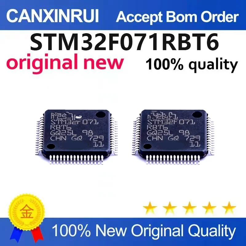 (5pcs-100pcs)Brand new original STM32F071RBT6 LQFP-64 ARM Cortex-M0 32-bit microcontroller