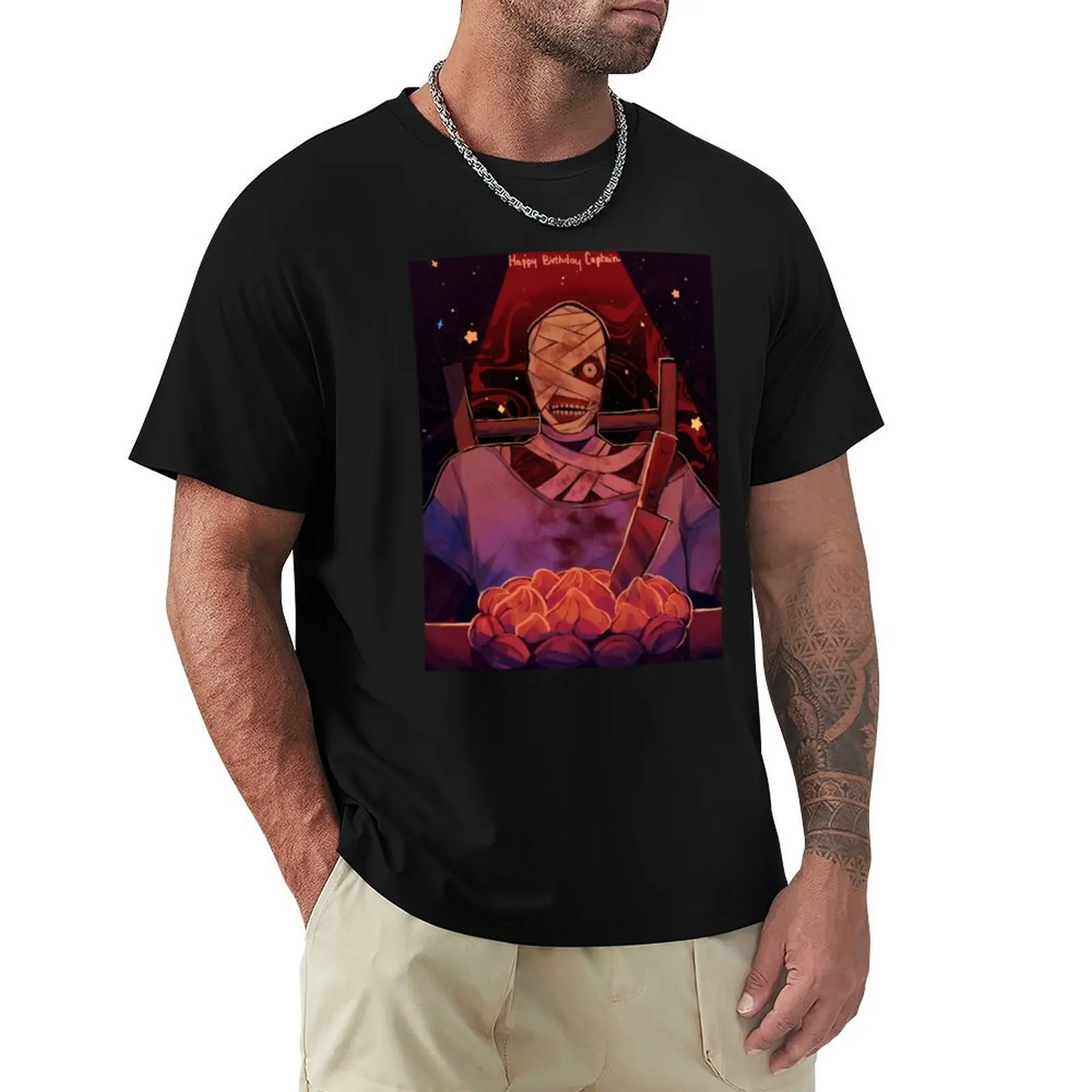 Happy Birthday Captain Curly T-Shirt Casual Minimalist Short Sleeve Top