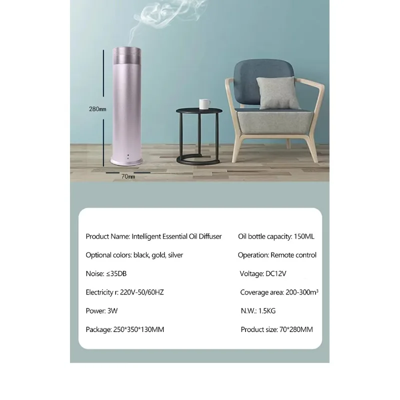 Electric Eco-Friendly Tabletop Specialized Scent Diffuser Ultrasonic Atomization Intelligent App-Controlled