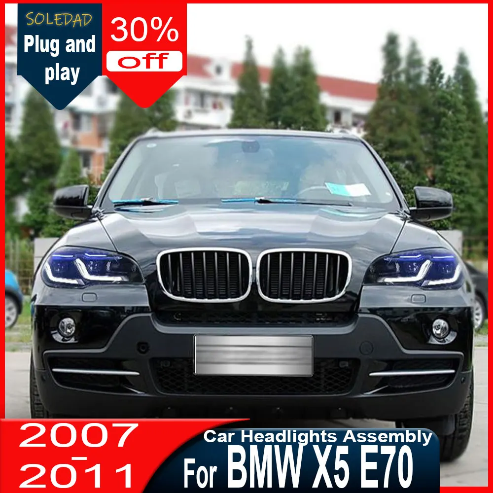 

Car Styling LED Head Lamp for BMW X5 E70 Headlights 2007-2013 E70 LED Blue Style DRL Signal Lamp Hid Automotive Accessories