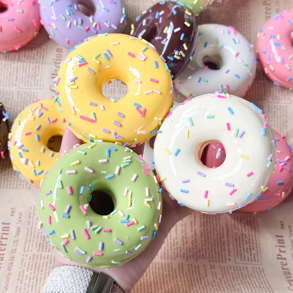 Modelo de Donut de mermelada completa realista, decoración, accesorios de fotografía, Donut realista, decoración del hogar, accesorios de comida Artificial, adorno