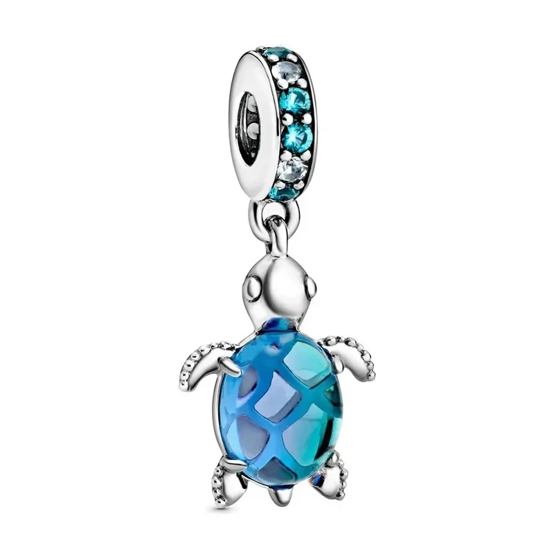 Abalorio Original Chapado en plata 925 para pulsera Pandora, colgante de Animal, Tortuga, estrella de mar, con cuentas de pescado, regalo de joyería para mujer