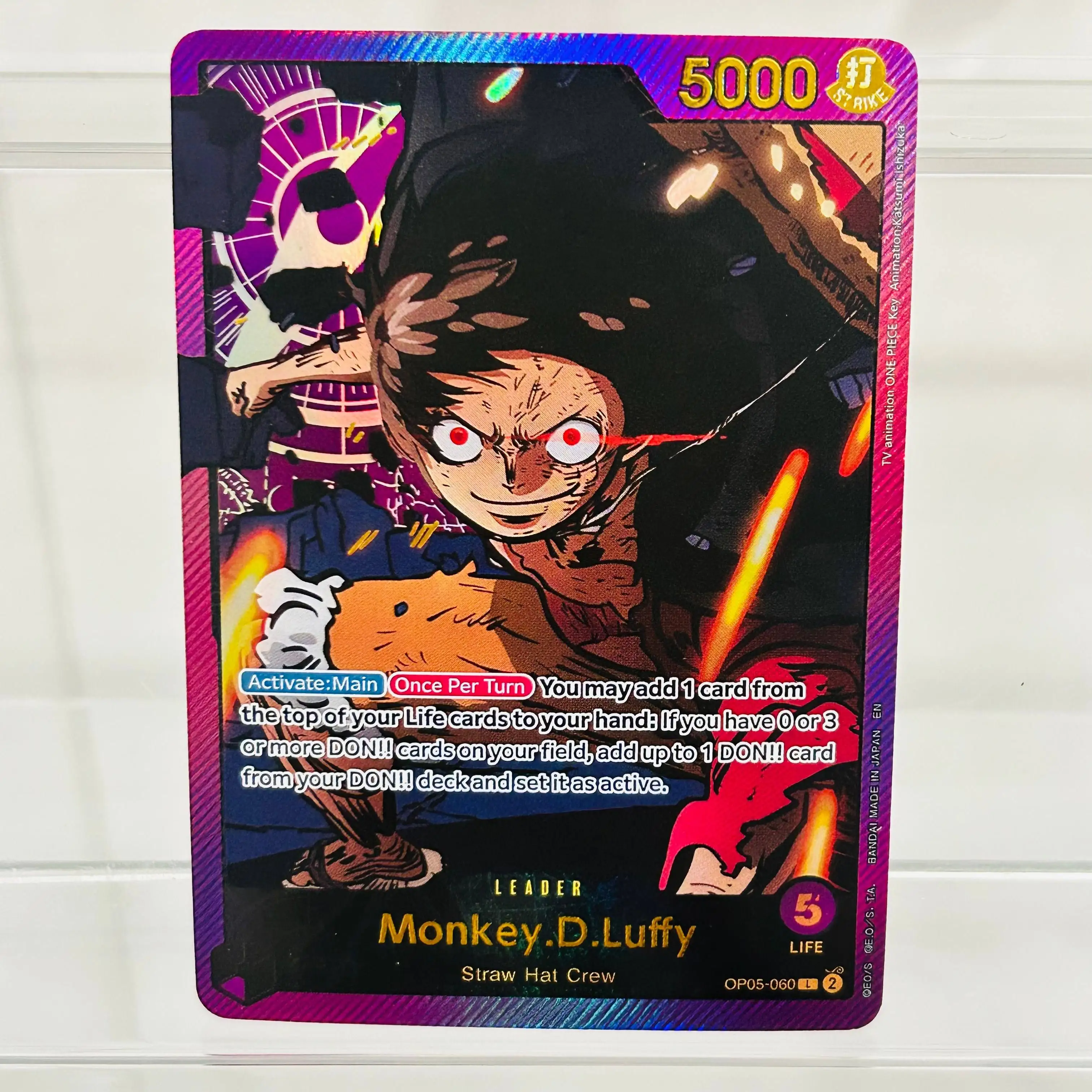 

One Piece Luffy OP05-060 English DIY Card with Holographic Texture, Perfect Condition Premium Anime Collection Card