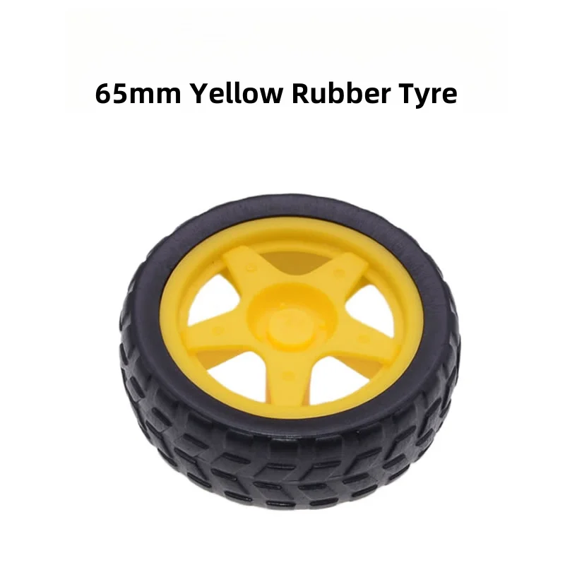 

65mm Yellow Tyre Tracking/Obstacle Avoidance Rubber Tire For Intelligent Car Chassis/Robot TT Motor wheel DIY Model