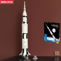 New 1900+PCS The Apollos Saturns V Model Building Blocks Rocket Creative Puzzle Building Toy Children's Birthday Education Gifts