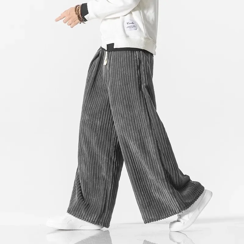 

Casual Men's Trousers Harajuku Solid Male Harem Pants Corduroy Oversize Loose Fashion Men Women Jogger Pants Streetwear 5XL
