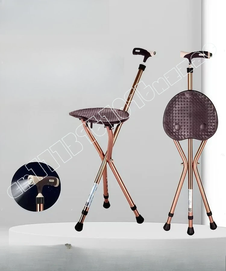 Elderly crutches seat crutches stool multi-functional dual-purpose seating crutches massage non-slip portable foldable canes