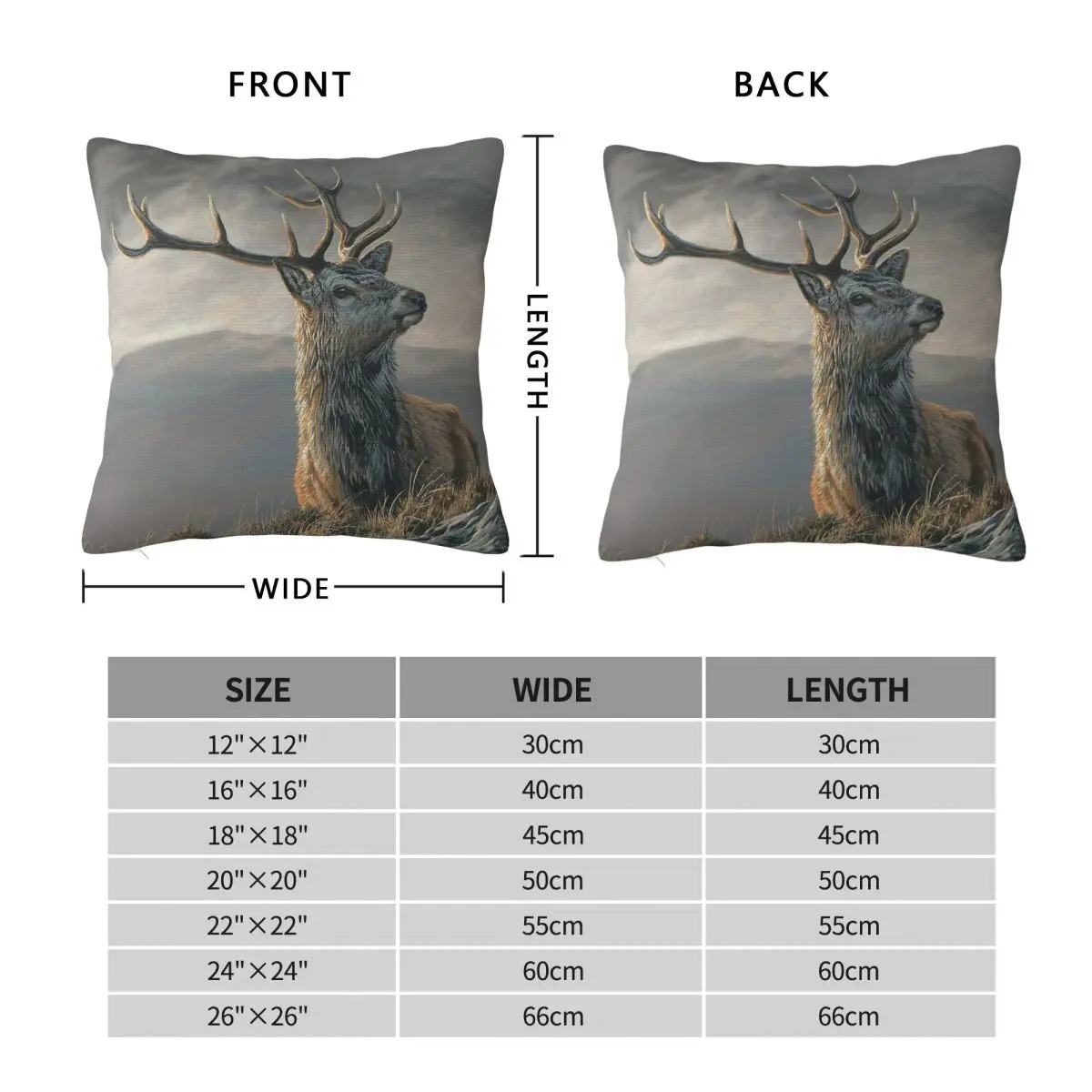 Red Deer Stag Whenever I Forget Pillowcase Polyester Linen Velvet Printed Decor Throw Pillow Sofa Seater Cushion Cover 45x45