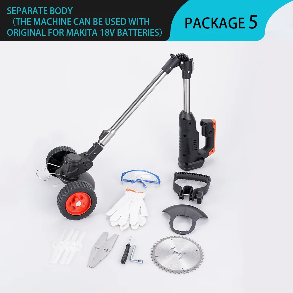 Imagem -06 - Elétrica Cordless Grass Trimmer Portátil Cortador de Grama Cortador Ajustável Weeder Poda sem Bateria Jardinagem Ferramenta para Makita 18v