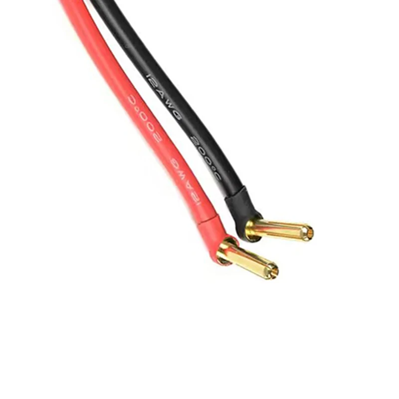 Adaptador de enchufe hembra de 1/2 piezas Deans a conector chapado en oro de 90 °, 4,0mm y 18mm, Cable de carga de 12AWG y 10cm para cargador de batería Lipo