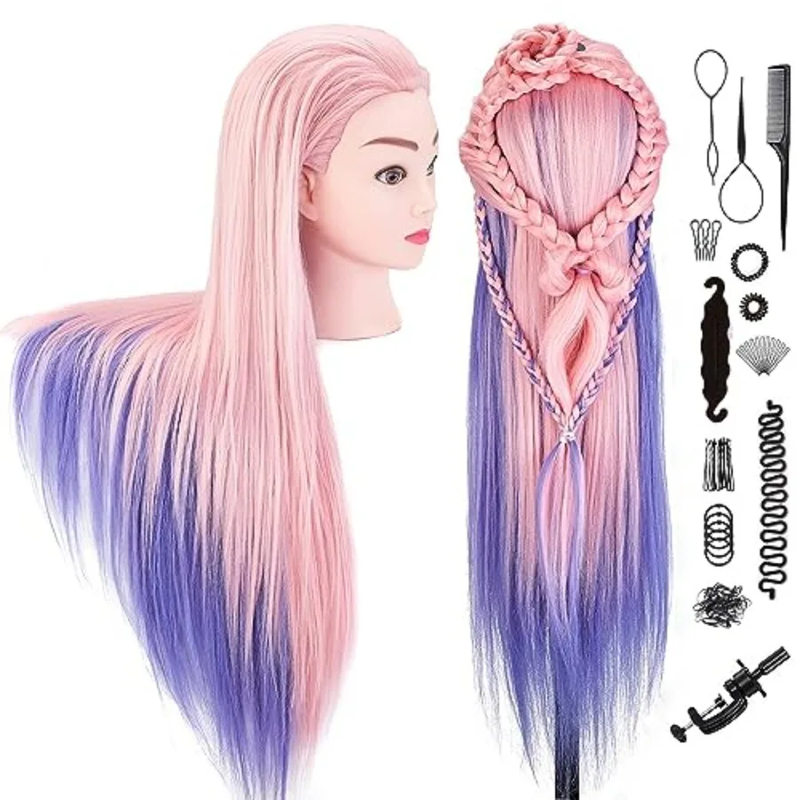 

29 Mannequin Head with Hair for Hair Styling and Training Ideal for Braiding Practice Hairdressing Education and Salon Use Incl