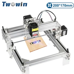 Machine à Graver au Laser de Grande Puissance, 20W, pour Bureau, Bricolage, Verre, Image, Imprimante CNC, Zone de Travail, 20cm x 17cm