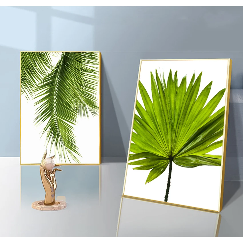 Poster Greenery Wall Picture Room Decoration Tropical Banana Leaf Canvas Painting Fresh Palm Leaves Nordic Green Plant