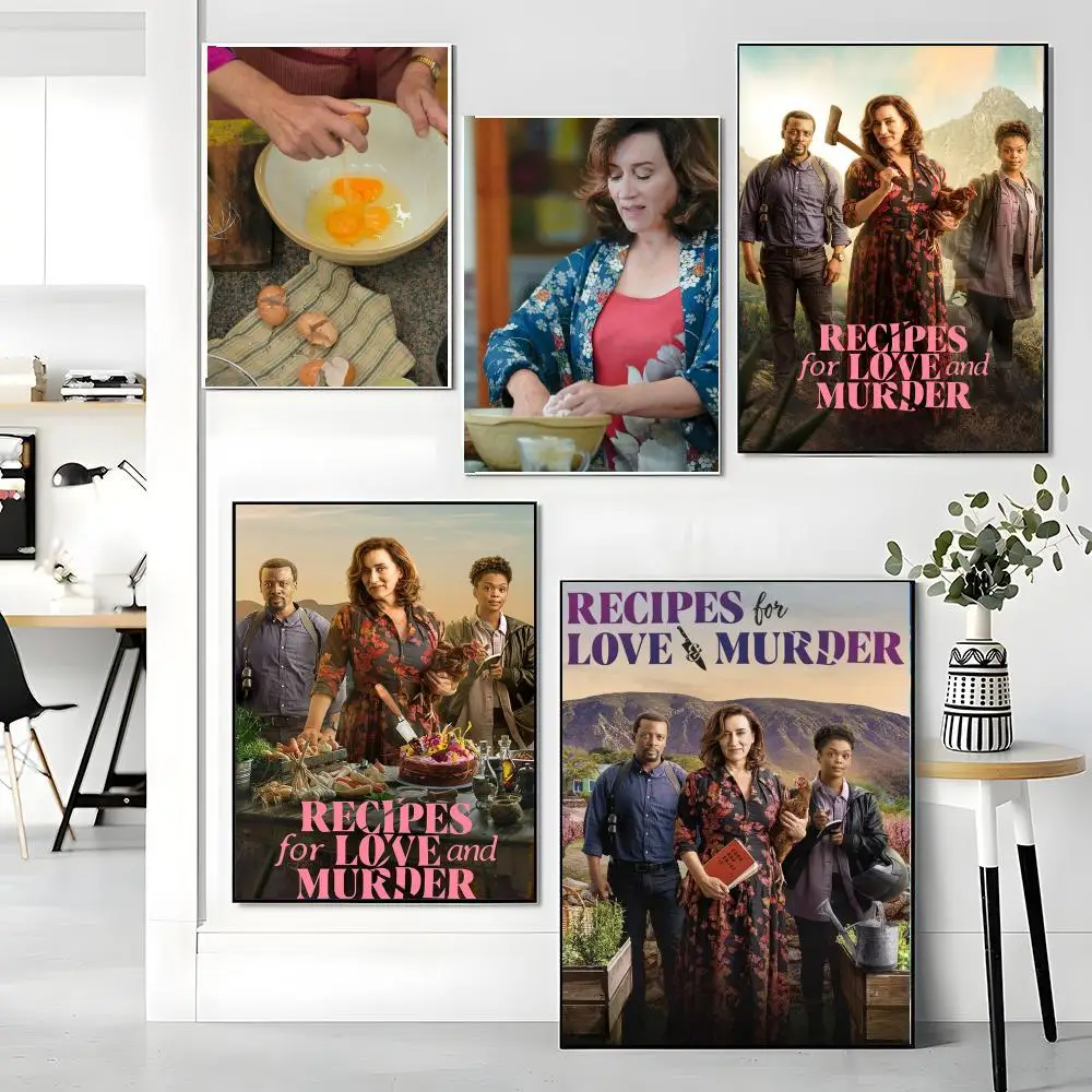 tv series R-Recipes for Love and Murder-R Painting Calligraphy Boho Botanical Decor for Living Room Elegant Home Style