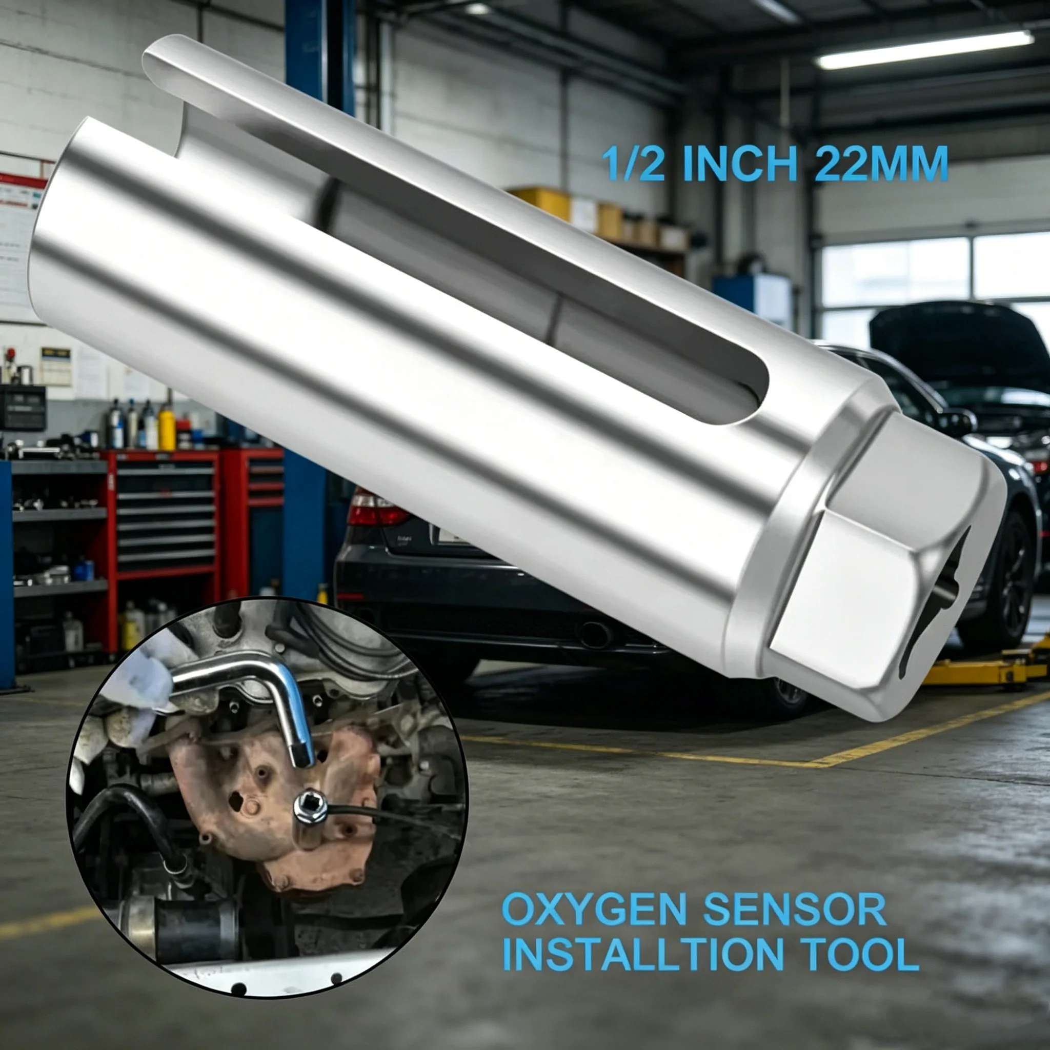 

Drive Socket Wrench Drive Removal Universal Auto Oxygen Sensor Installation Tool 22mm 1/2" Special Tool For Repairing