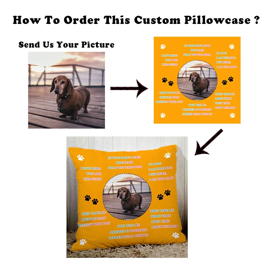 Custom Cushion Cover Print Your Dogs Images Pictures 18