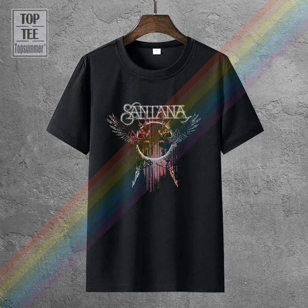 Fashion Funny Tops Tees Official Santana Rock Band Flight Logo Latin Guitarist T Shirt Adult Xl Top High Quality Casual Clothing