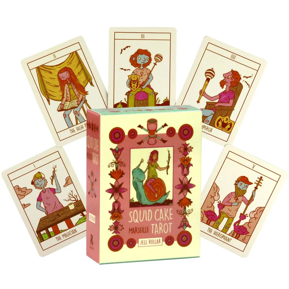 

Hot selling Squid Cake Marseille Tarot Leisure Entertainment Card Family Gathering Divination Deck Tarot Board Playing Game Card
