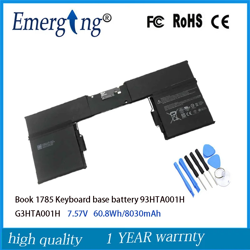 Bateria G3hta001h do Portátil de 7.57v 23.2wh para a Base do Teclado do Livro 93hta001h da Superfície de Microsoft 1icp5 40 115 Mais 1icp6 78 822