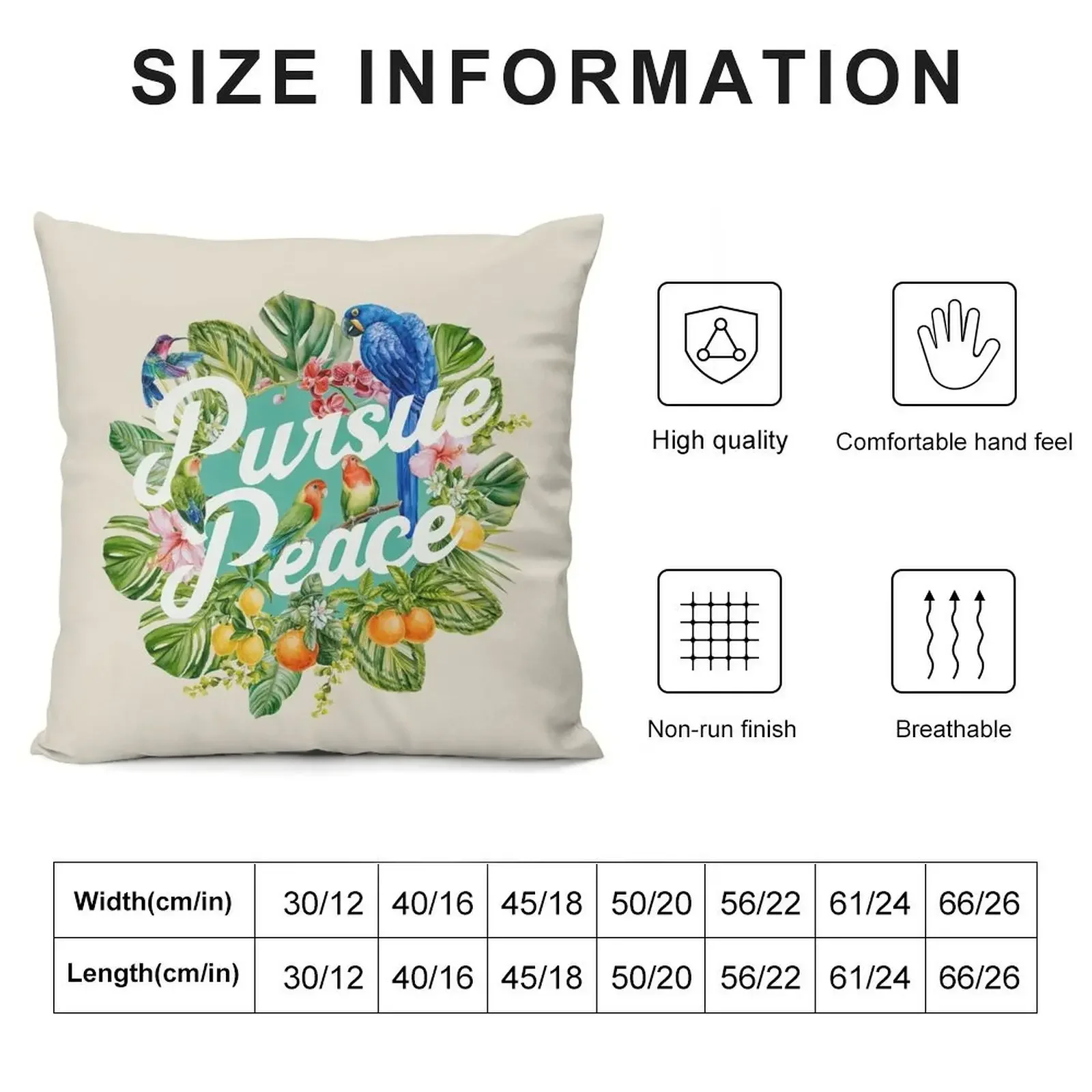 Pursue Peace (Tropical) Throw Pillow Christmas Pillowcase luxury throw pillow covers luxury decor pillow