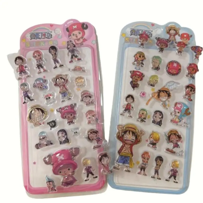 One Piece Monkey D. Luffy Roronoa Zoro Cartoon 3D Relief Stickers A Set of Two Anime Diy Sticker Toy Spot Gifts for Boys Girls view 6