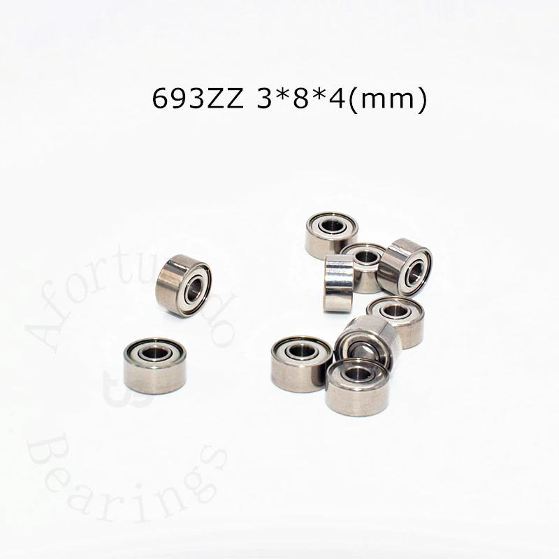 Miniaturlager 693ZZ, 10 Stück, 3 x 8 x 4 (mm), metallversiegelte Chromstahlteile, Lager, Getriebezubehör – Detail 2