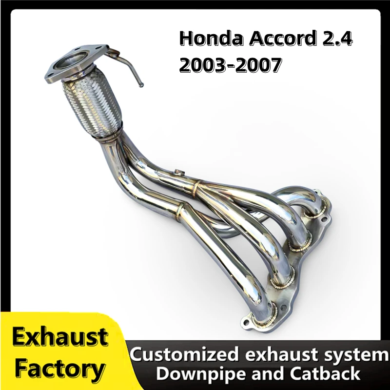 Downpipe for Honda Accord 2.4 2003-2007 customized stainless steel head section exhaust muffler exhaust manifold