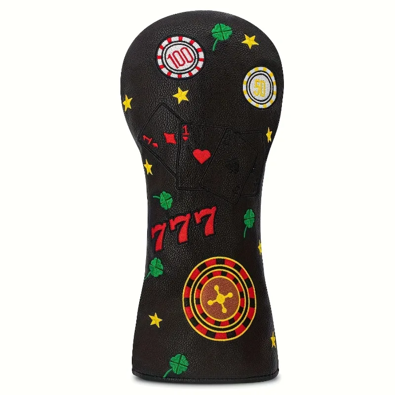 4pcs Golf Club Head Covers - Heavy-Duty Golf Club Covers with Red & Design, Non-Slip Grip, Compatible with Woods