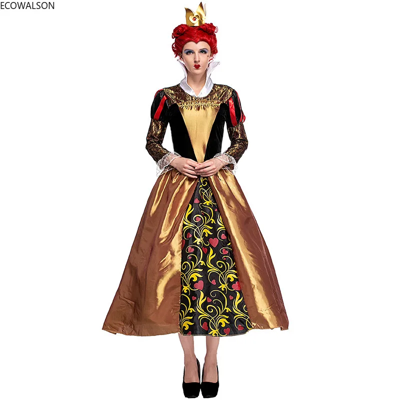 

Queen of Hearts Princess Dress Alice In Wonderland Cosplay Fancy Dress Delux Party Girls Halloween Carnaval Cosplay Costume 30