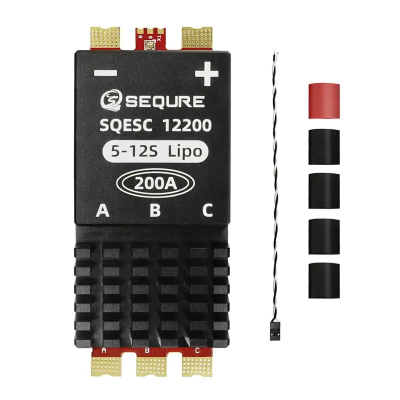 SEQURE 12200 Brushless Electric Speed Controller 5-12S 200A BLHeli_32 | AM32 for Multi-rotor Aircrafts Airplane Boat RC Car