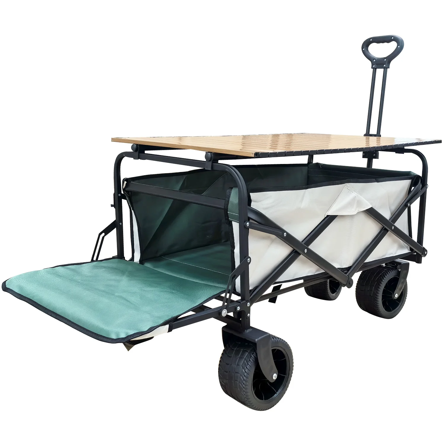 New Outdoor Four-way Folding Trolley Portable Brakeable Camper 150L Large Capacity Camp Trolley Camping Trailer