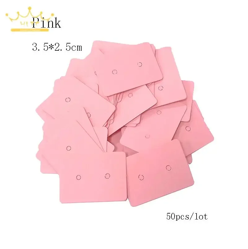 Paper Earring Display Cards Necklace Ear Stud Hang Tag Perforating Colourful Jewelry Paper Cards 50Pcs Cardboard for Jewelry view 2