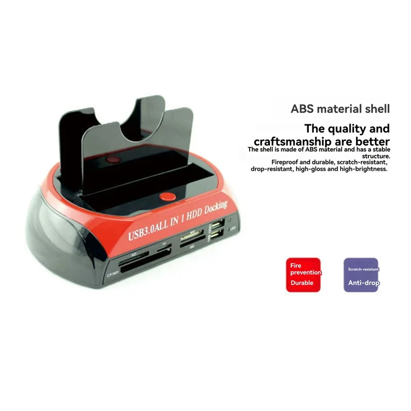 

Efficient All-In-1 Dual Bay External HDD Docking Station With USB3.0, SATA IDE Support For 2.5" & 3.5" Drives, AU Plug