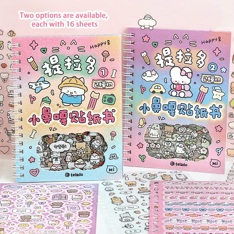 New Decorative Stickers Book with Cute Cartoon Patterns Stickers DIY Material Decoration Hand Account Diary Scrapbook Stickers