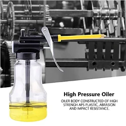 Oiler for Greasing Transparent Oil Can Lubrication High Pressure Pump Oiler Lubricating Oil Plastic Machine 250ml Grease Gun