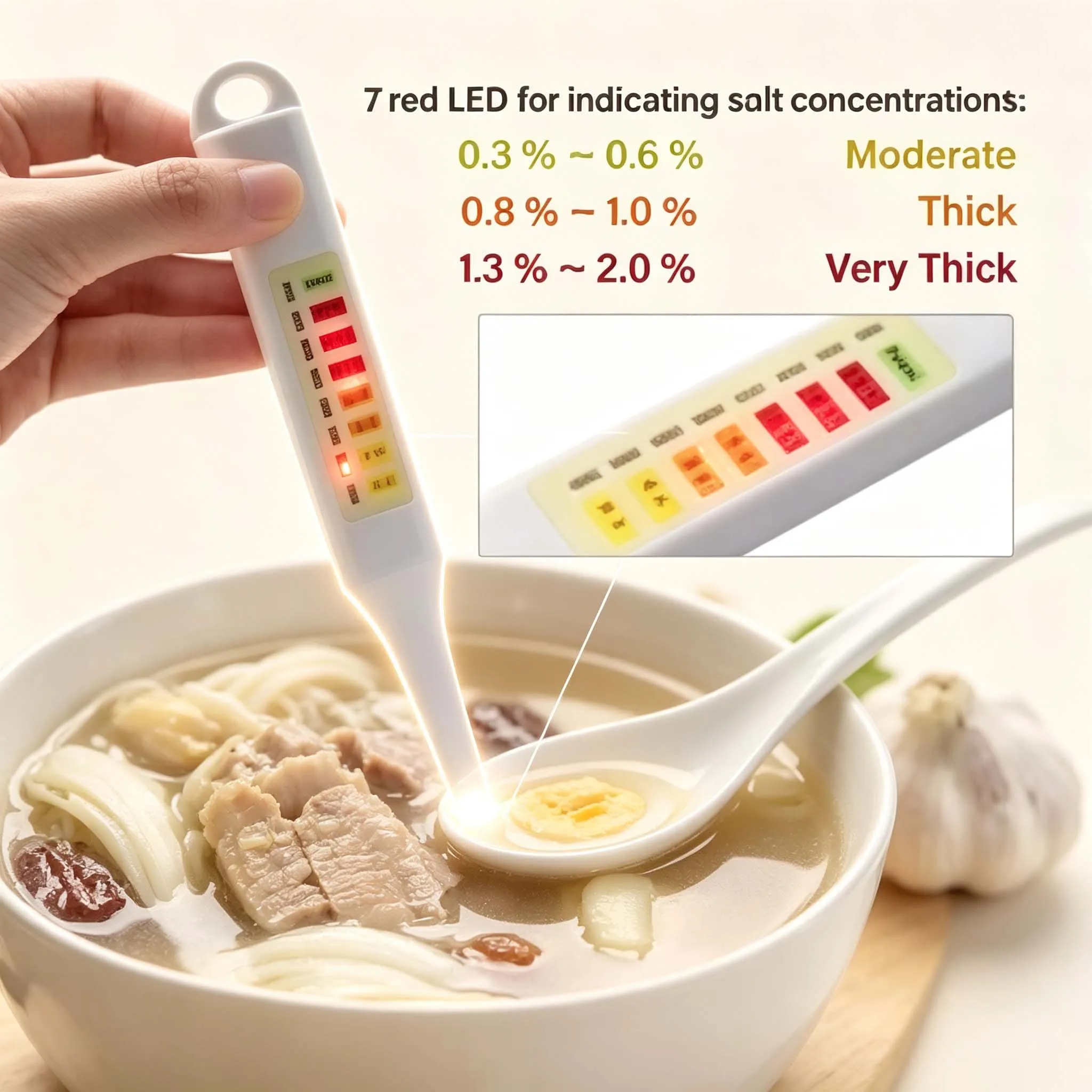 RCXAZ Professional Food Salinometer Salt Analyzer Salinity Tester for Marinade Meat Sauce Soup Bean Curd
