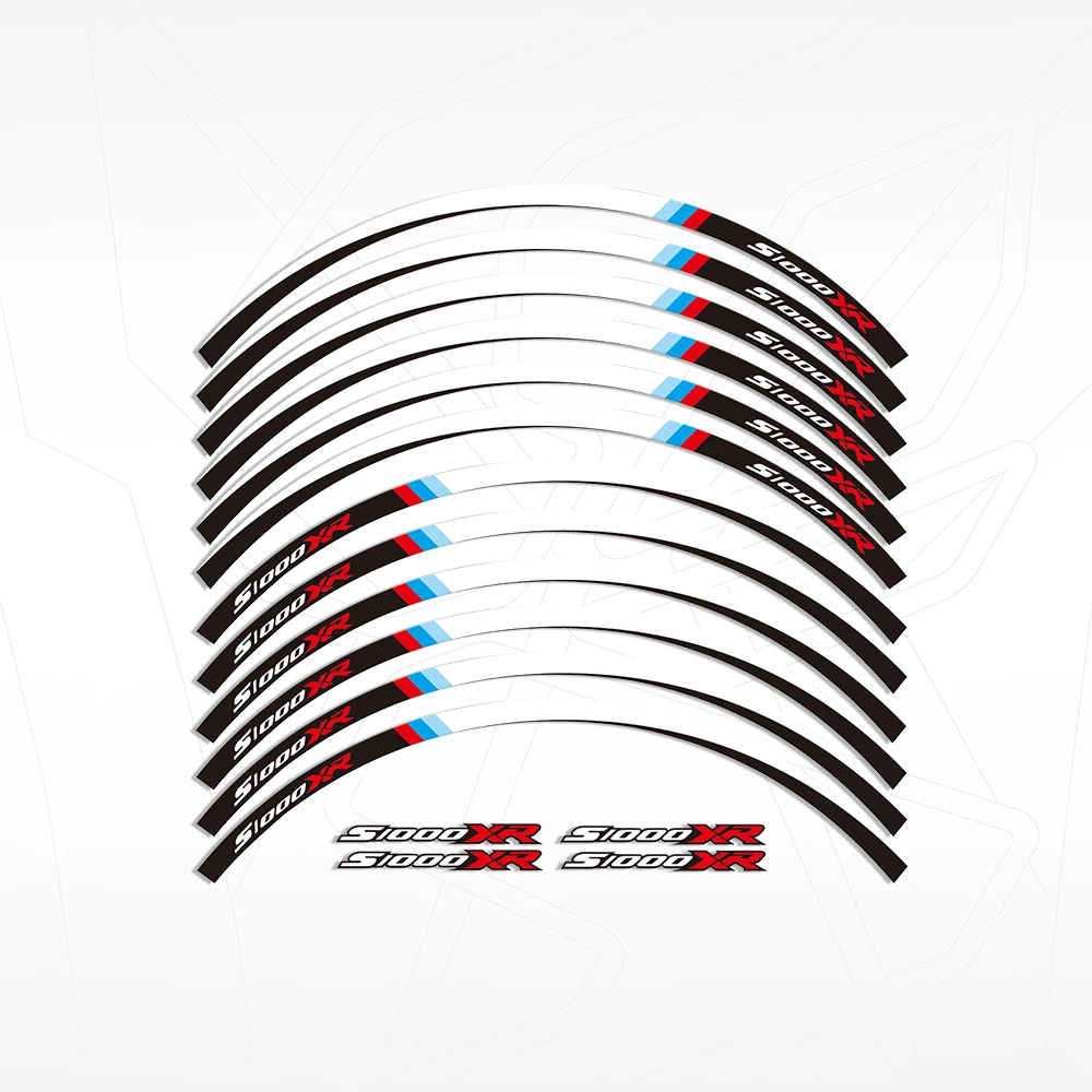 12 Strips Motorcycle Reflective decals Wheels Moto Rim Stickers decoration Styling protection rim sticker For S1000XR S 1000 XR