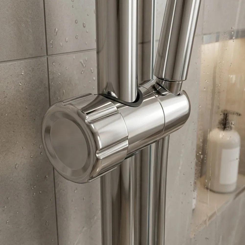 Compatible 28‑32mm Shower Head Wall Mount Bracket, 360 Degree Swivel Adjustable Holder, Tool‑Free Easy Installation Bathroom