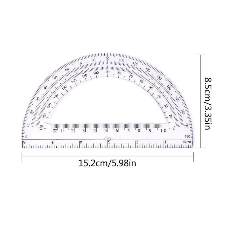 5Pcs Plastic Protractor for Geometry Drafting, 180 Degrees Math Protractors, 6Inch Protractors Dropship