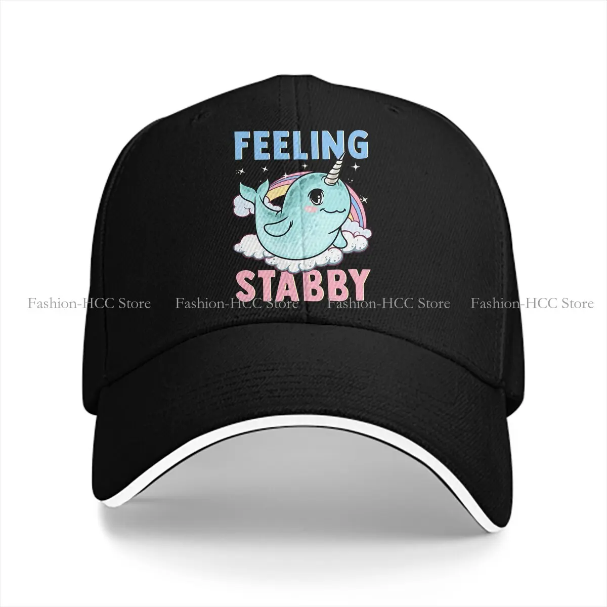 Narwhal Multicolor Hat Peaked Cap Feeling Stabby Personalized Visor Protection Hats