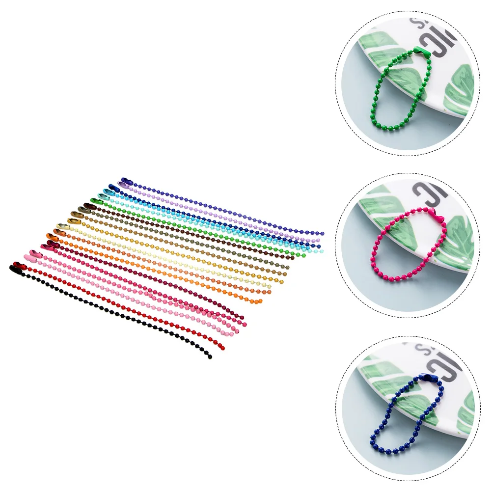 

200Pcs Premium Iron Bead Chains Stylish Outfit Decor DIY Jewelry Accessories Iron Bead Chain Color Tag Chain DIY Jewelry