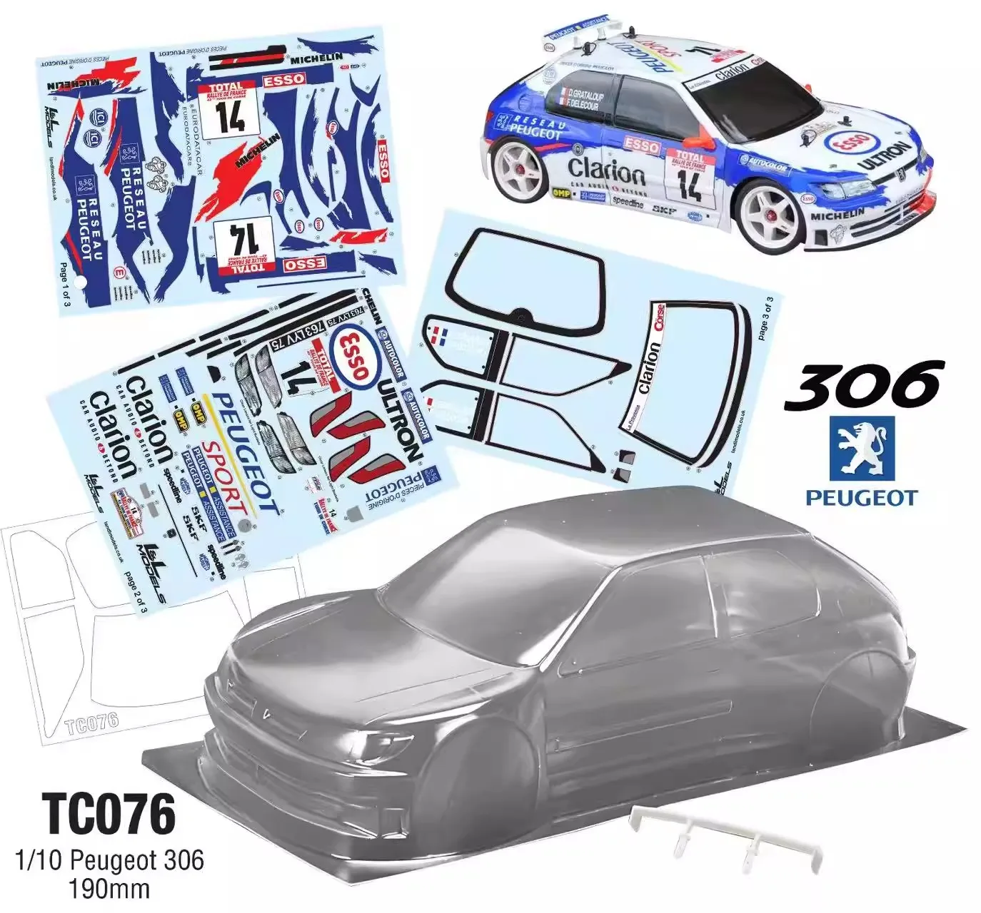 TC124 ランチア デルタ S4 ラリーカー クリア未塗装ポリカーボネート