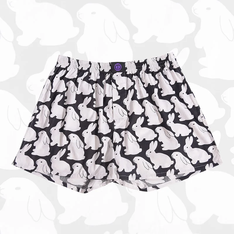 Black Rabbit Pure Cotton Underwear Pattern For Men And Women Pattern Comfortable Breathable Shorts For Home Leisure