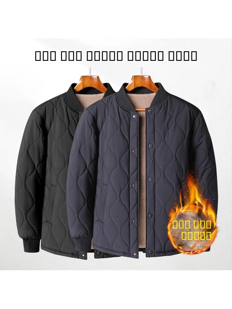 

Thiened Fce Inner School orm Jaet for Junior And High School Students Men's Winter Coat Long Sle Zipper Closure