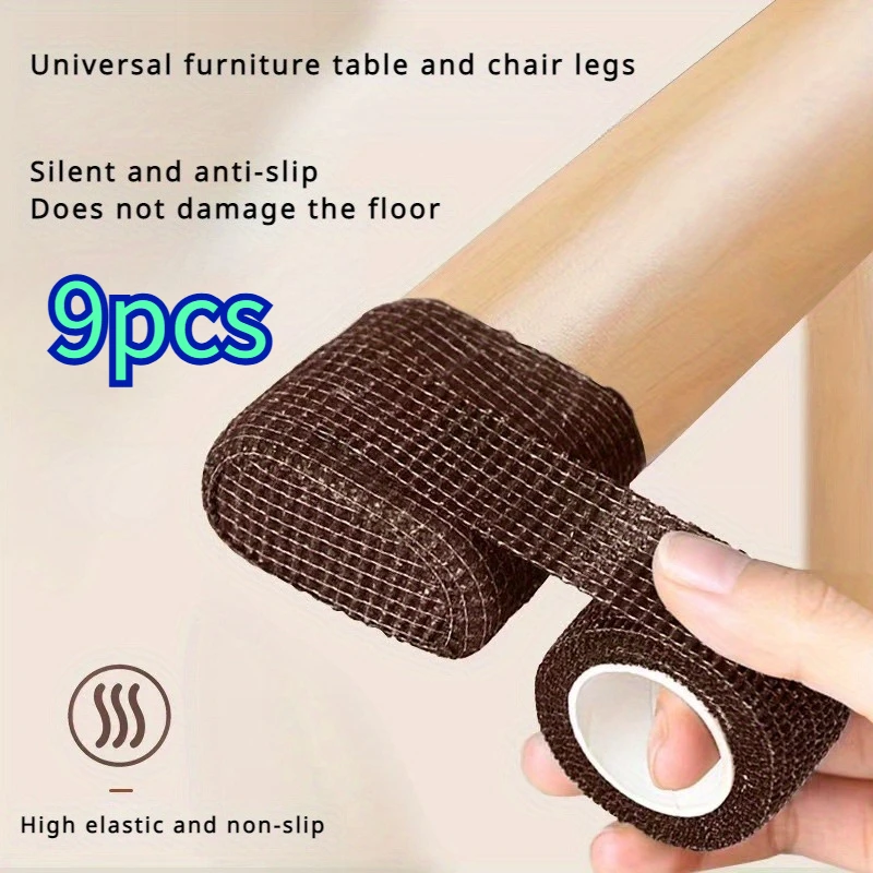 9pcs Chair Foot Pads, Table And Chair Foot Covers, Sofa Benches, Quiet Wear-resistant And Anti Slip Stickers