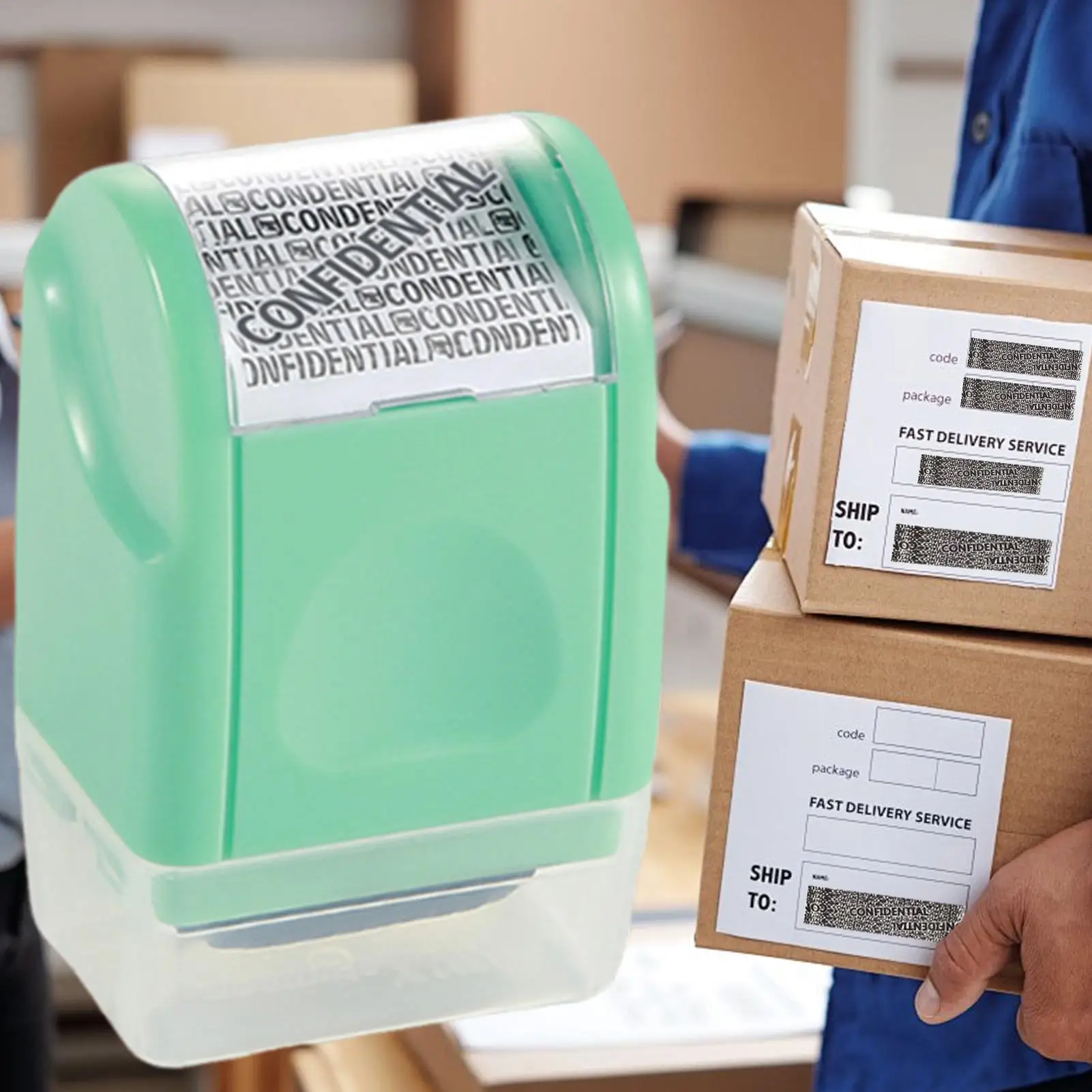 Identity Theft Protection Roller Stamp Privacy Information Blocker Anti-Theft Confidential Roller Stamp For Mailing Writing