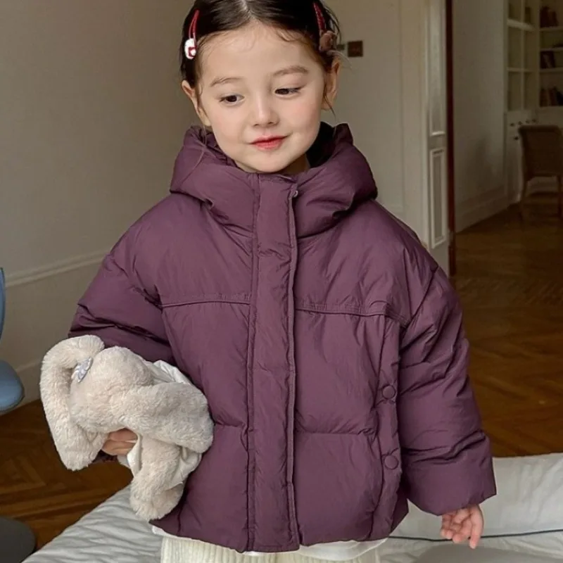 2025 New Girls' Korean Style Loose Fit Thermal Down Coat Extra Thick Warm Winter Jacket