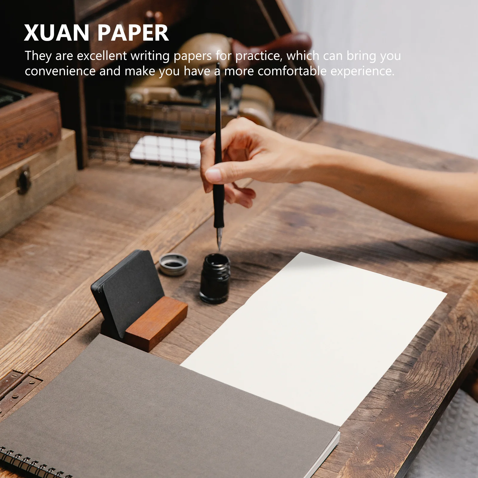 

100Pcs Xuan Paper Bamboo Pulp Calligraphy Practice Sheets Perfect for Chinese Painting Writing Brush Traditional Calligraphy